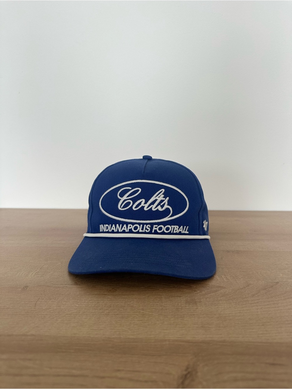 Colts Indianapolis Football Blue Snapback Cap with White Piping